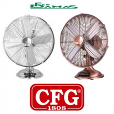 VENTILATORE DA TAVOLO IN METALLO MOD."CROMO/RAME 30" CFG ART. EV015 / EV043